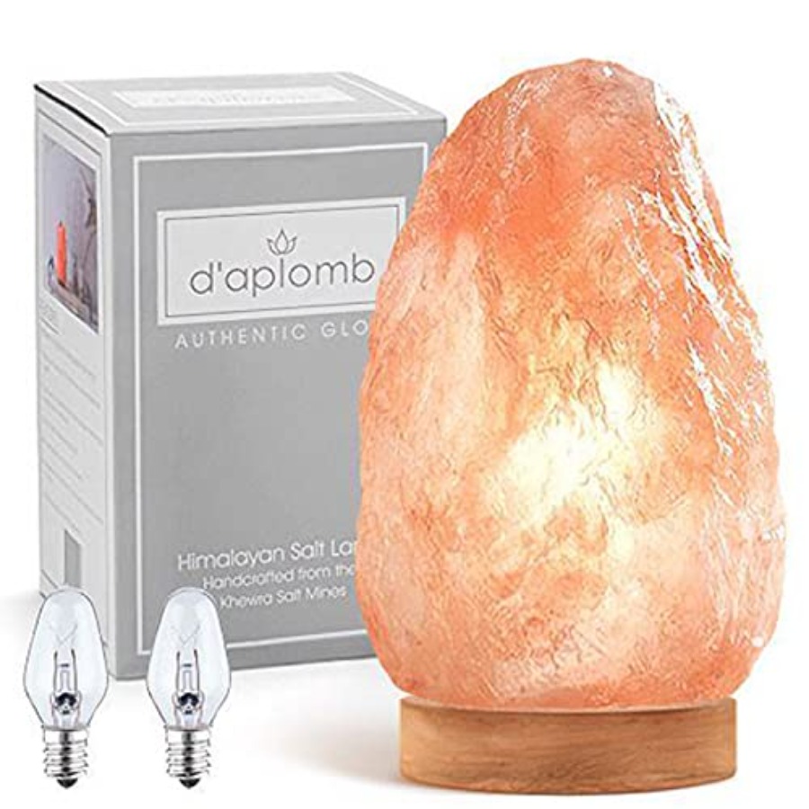 Himalayan Salt Lamp - โคมไฟเกลือหิมาลัยแท้ 100% จากธรรมชาติ; เกลือหินคริสตัลสีชมพูขนาดใหญ่แกะสลักด้วยมือจากเทือกเขาหิมาลัย; ปรับความสว่างได้