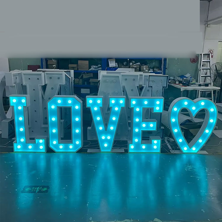 Light Up Letters Marquee - ป้ายไฟนีออน LED โลหะ RGB ขนาดใหญ่ 3