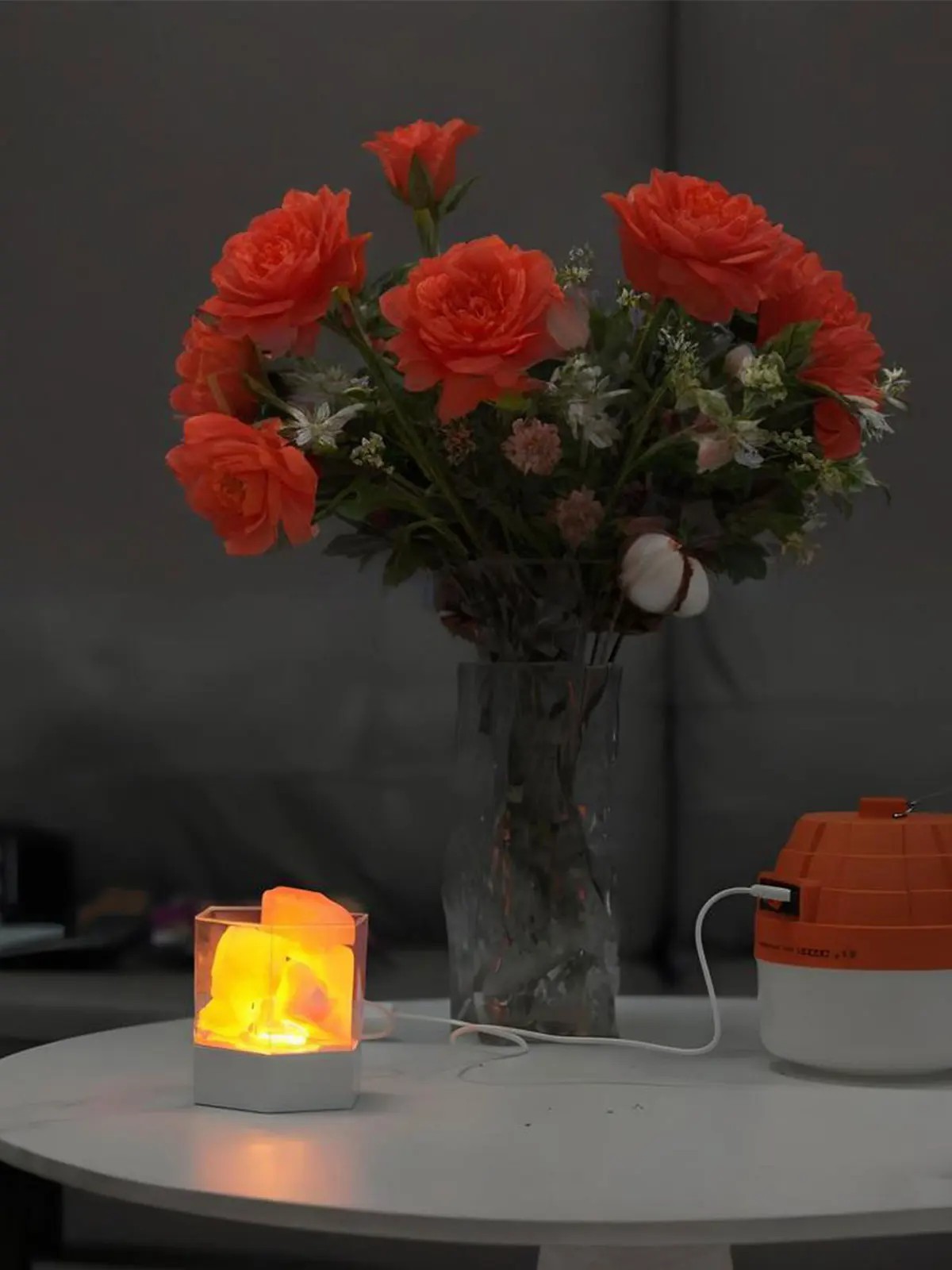 Himalayan Salt Lamp - โคมไฟเกลือหิมาลัยธรรมชาติ E5 LED โคมไฟหินเกลือ โคมไฟลาวาแบบเสียบ USB