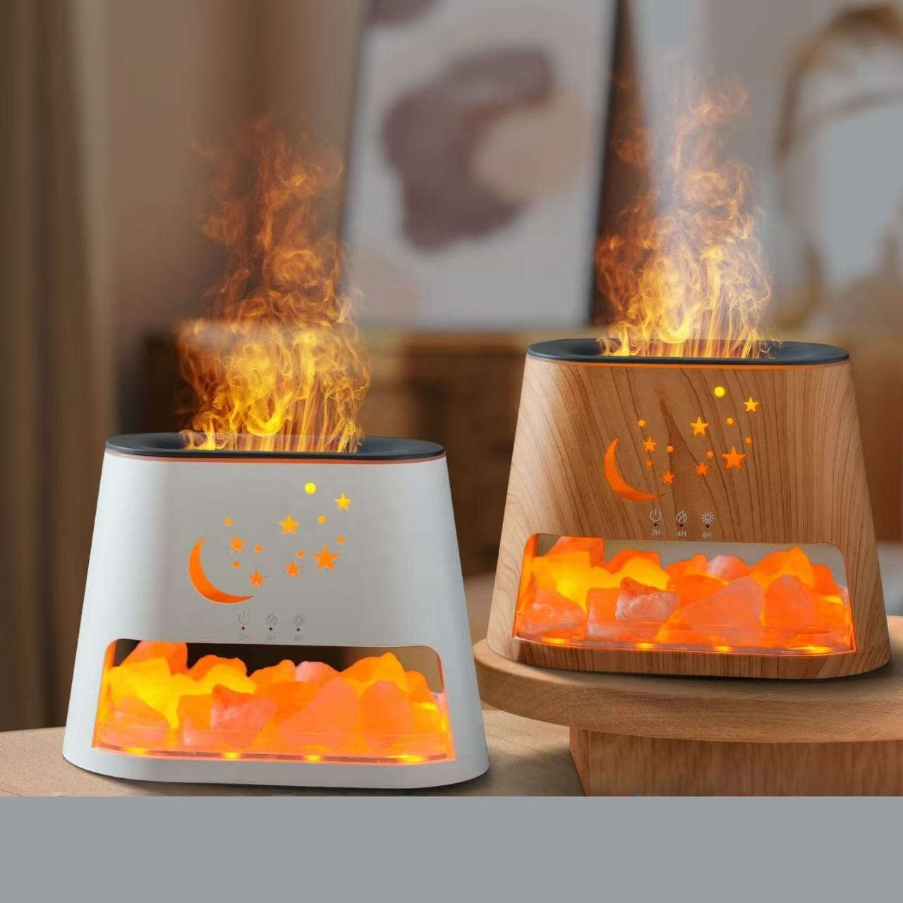 Himalayan Salt Lamp - เครื่องกระจายกลิ่นน้ำมันหอมระเหยขนาด 250 มล. พร้อมเกลือหิมาลัย เครื่องพ่นไอน้ำอัลตราโซนิก โคมไฟเกลือหิมาลัย