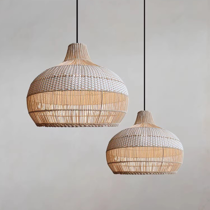 Japanese Lighting Decor - โคมไฟหวายสไตล์วาบิซาบิแบบญี่ปุ่น วินเทจ เหมาะสำหรับห้องพักโฮมสเตย์ ร้านอาหาร เคาน์เตอร์บาร์ ตกแต่งบ้านสไตล์นอร์ดิก