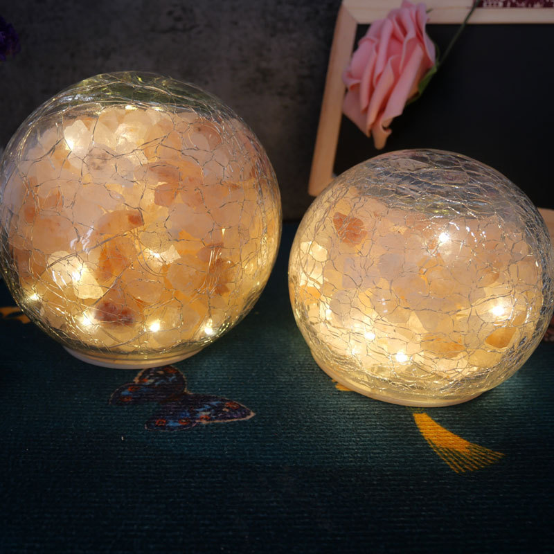 Himalayan Salt Lamp - โคมไฟเกลือหิมาลัยขายดีข้ามพรมแดน, โคมไฟเกลือแก้วแตก, โคมไฟเกลือคริสตัล, โคมไฟกลางคืนดีไซน์สร้างสรรค์