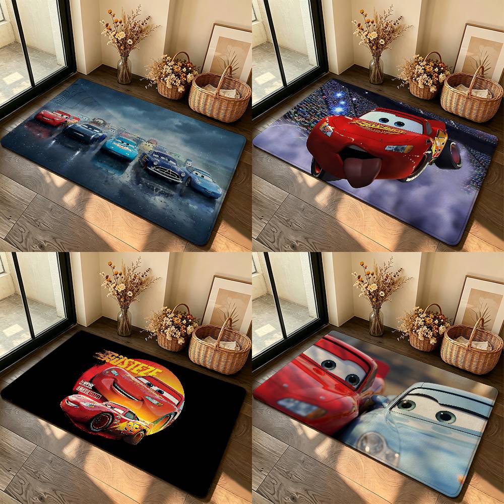 Lighting Mcqueen Decor - พรมกันลื่นลายอนิเมะ-ไลท์นิ่ง-เอ็ม-แมคควีนส์ สำหรับห้องน้ำ พรมเช็ดเท้าตกแต่งบ้าน พรมปูพื้นทางเข้า ทนต่อการขีดข่วน
