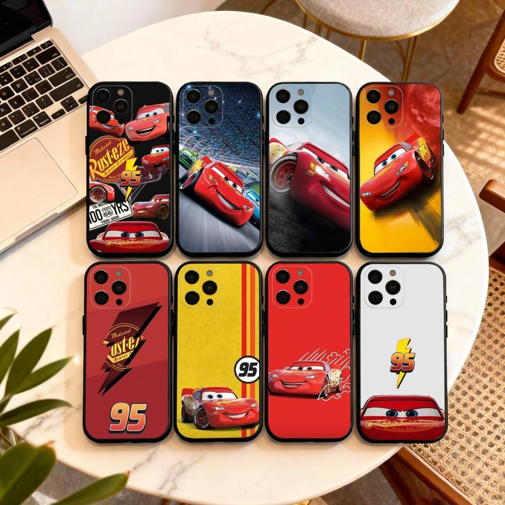 Lighting Mcqueen Decor - เคสโทรศัพท์ลายรถแฟลช แมคควีน สีแดง-95 สำหรับ iPhone 17,16,15,14,13,12,11