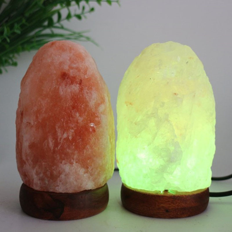 Himalayan Salt Lamp - โคมไฟเกลือคริสตัลหิมาลัยเปลี่ยนสีได้หลากสี USB โคมไฟหินเกลือธรรมชาติโคมไฟข้างเตียง