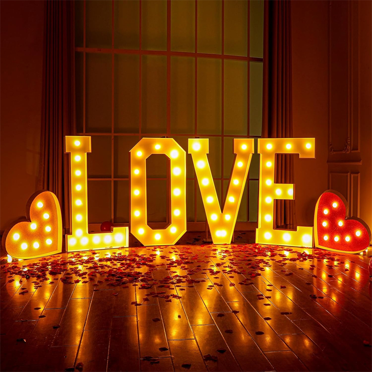 ป้ายไฟนีออน LED โลหะ RGB ขนาดใ - Light Up Letters Marquee บทวิจารณ์และราคา