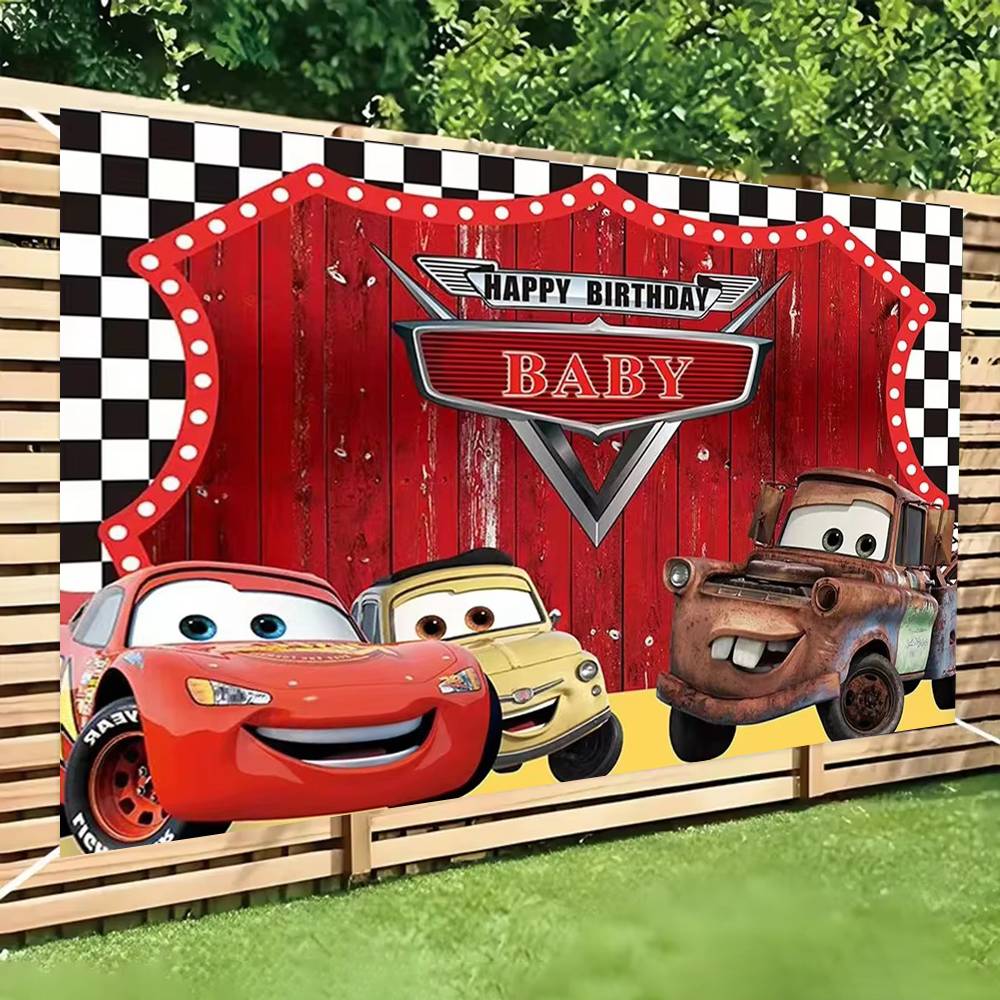 ฉากหลังตกแต่งงานปาร์ตี้ธีมรถยน - Lighting Mcqueen Decor บทวิจารณ์และราคา