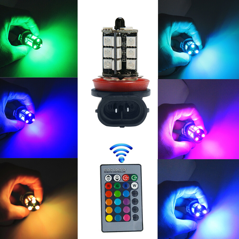 2x RGB H11 H9 H8 5050 27SMD ไฟ - Touch Dimmer Lamp บทวิจารณ์และราคา