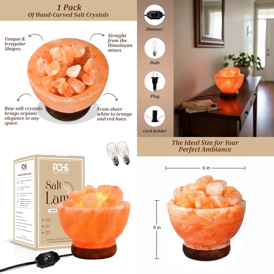 โคมไฟเกลือหิมาลัยสีชมพูแท้จากป - Himalayan Salt Lamp บทวิจารณ์และราคา