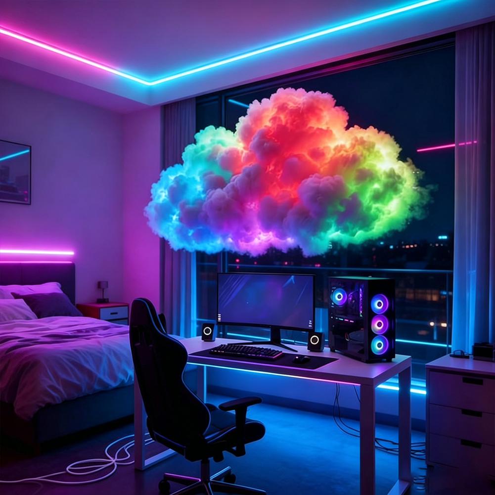 โคมไฟ LED รูปเมฆสายฟ้า 3D โคมไ - Ambient Lighting Decor For Room บทวิจารณ์และราคา