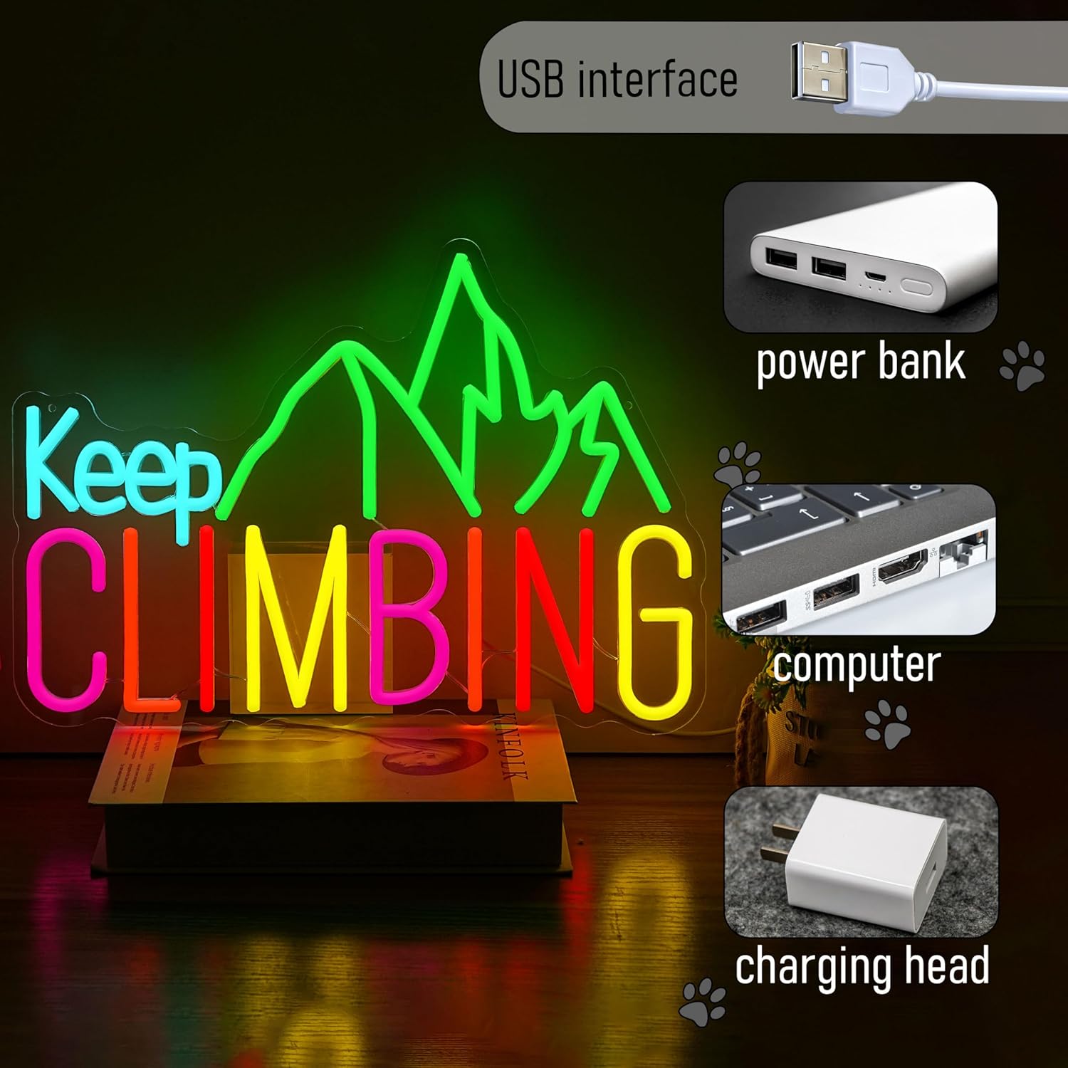 ป้ายไฟนีออน Keep Climbing พร้อ - Garden Lighting Decor บทวิจารณ์และราคา